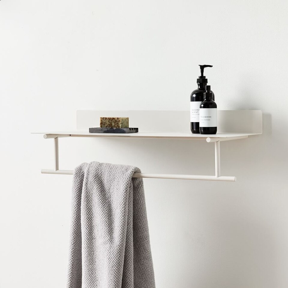 Floating Lines Metal AllinOne Shelf White West Elm UK